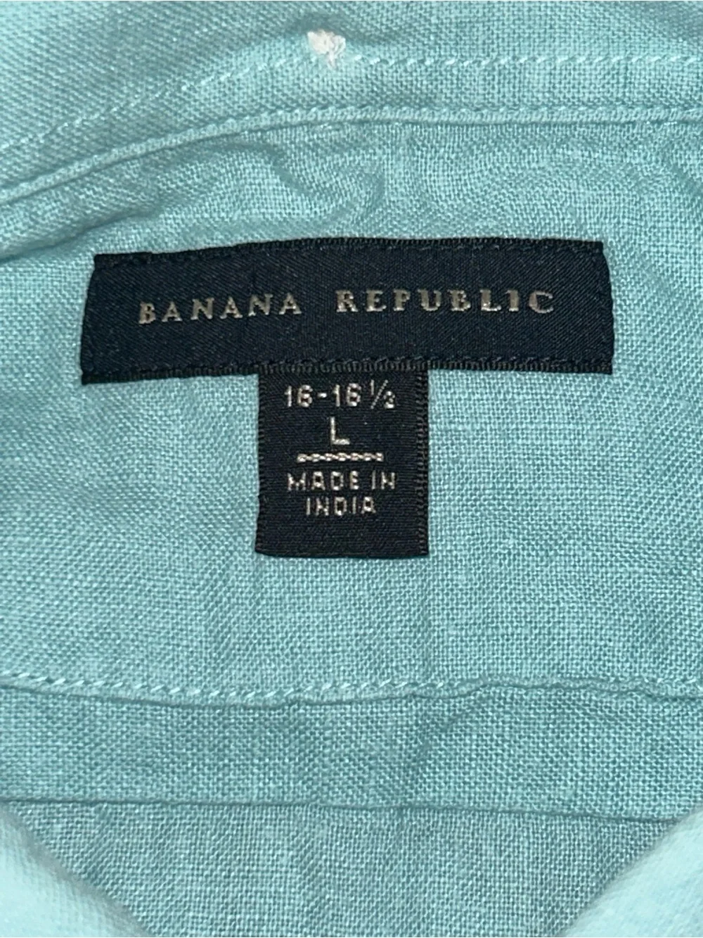 Banana Republic Linen Blend Button-Down Shirt Men’s 16-16.5 L Coastal Dadcore